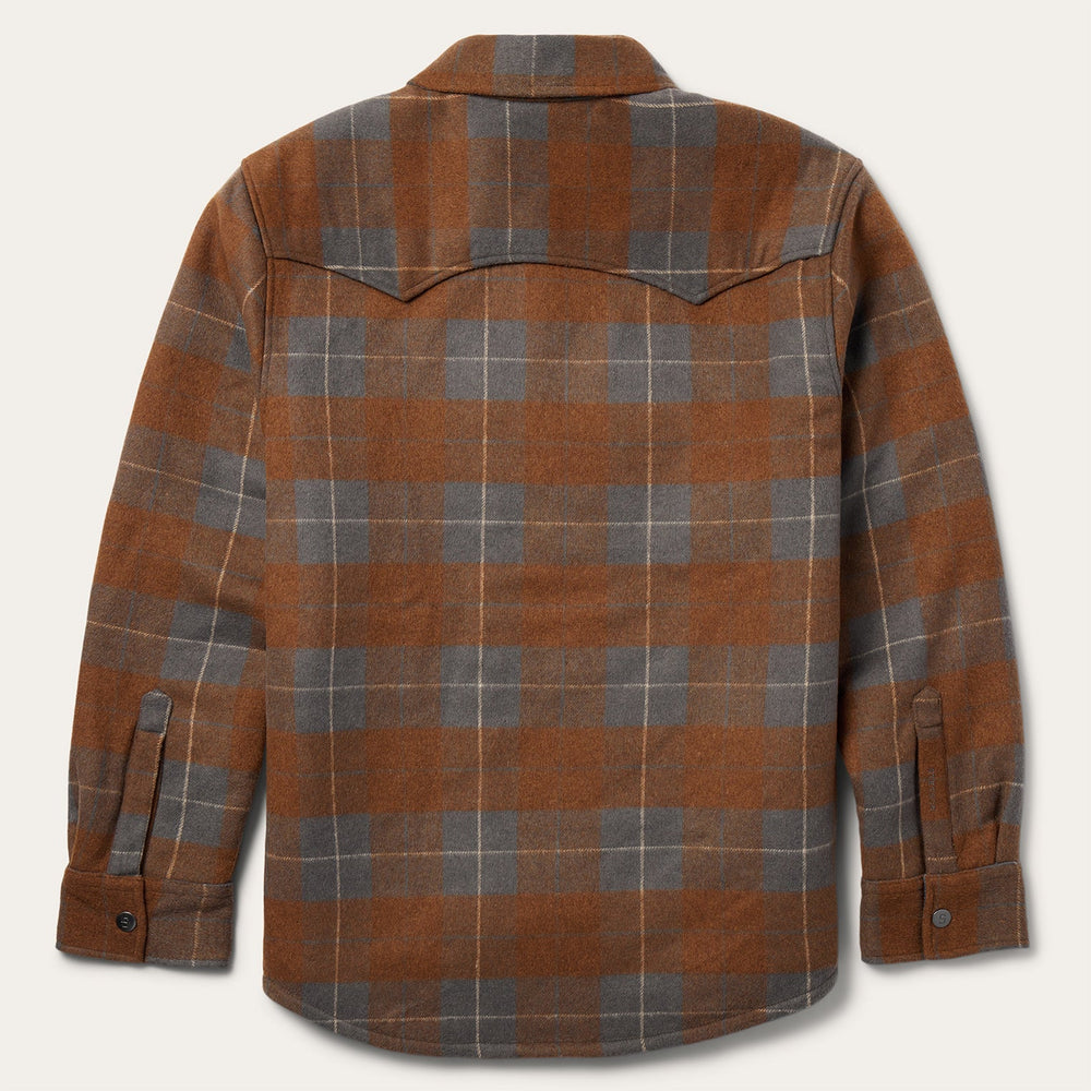 Plaid Western Shirt Jacket Brown | Stetson