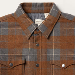 Plaid Western Shirt Jacket Brown | Stetson