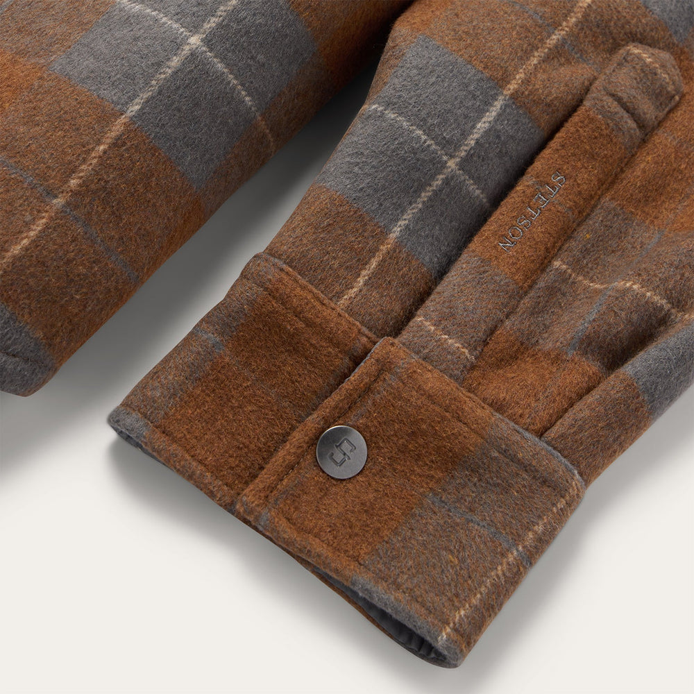 Plaid Western Shirt Jacket Brown | Stetson