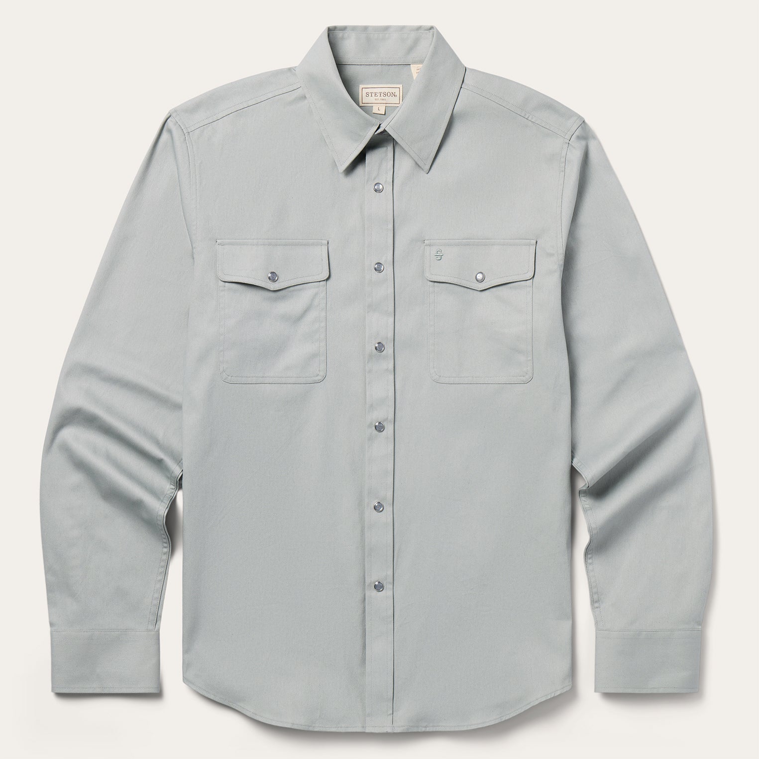 Brushed Twill Western Shirt Slate Green | Stetson