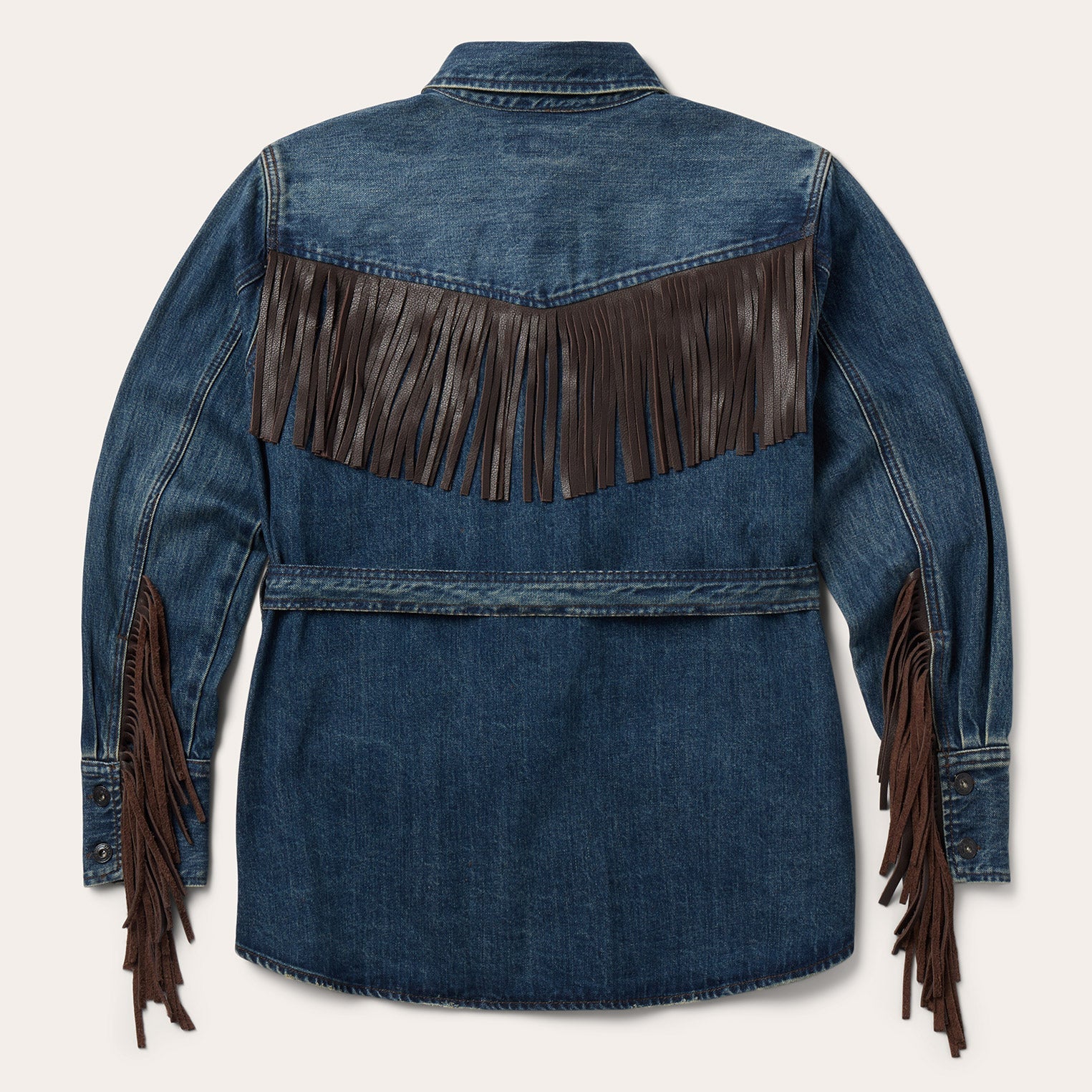 Dark Denim Fringe Jacket Blue | Stetson