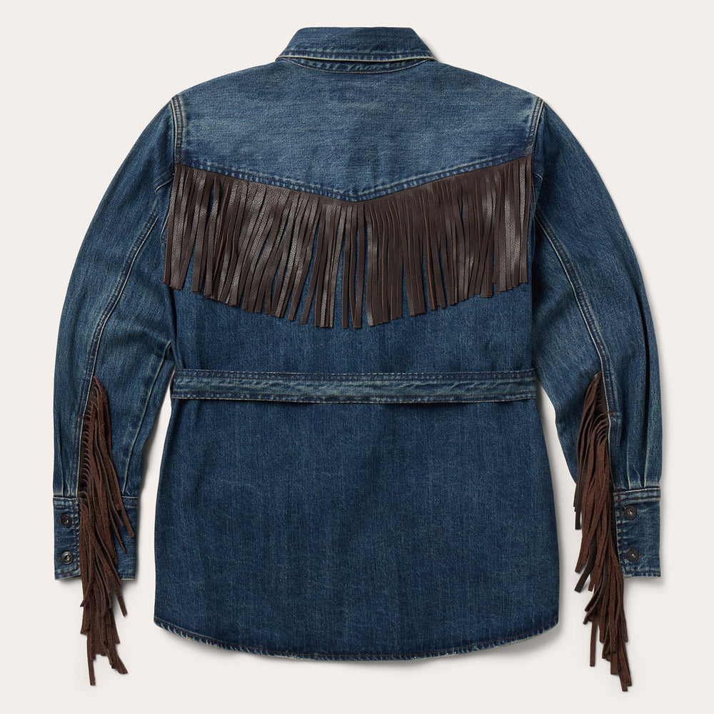 Dark Denim Fringe Jacket Blue | Stetson