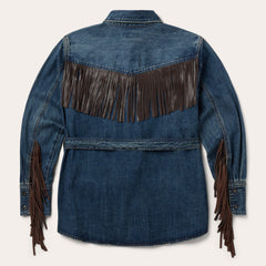 Dark Denim Fringe Jacket Blue | Stetson