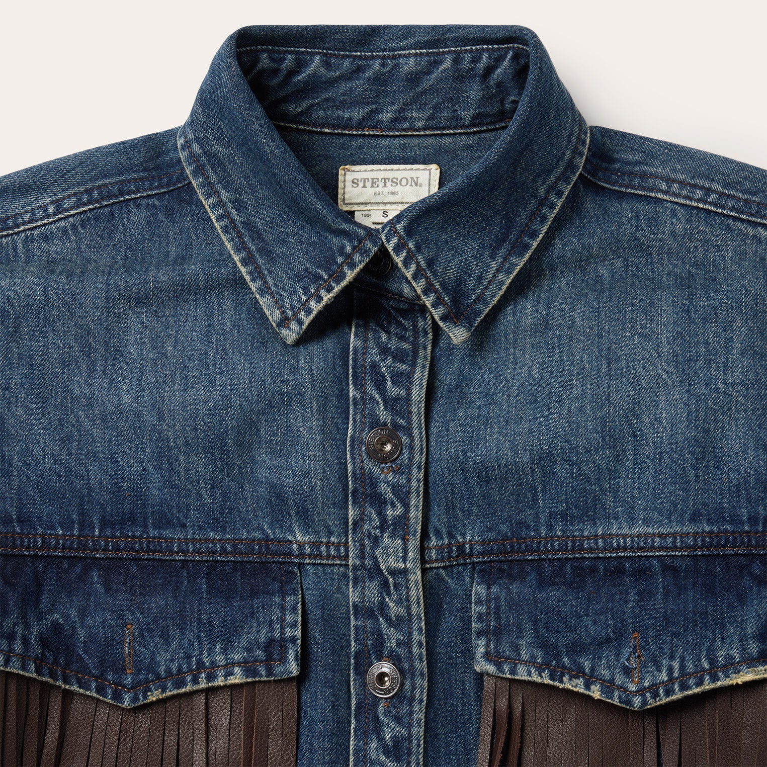 Dark Denim Fringe Jacket Blue | Stetson