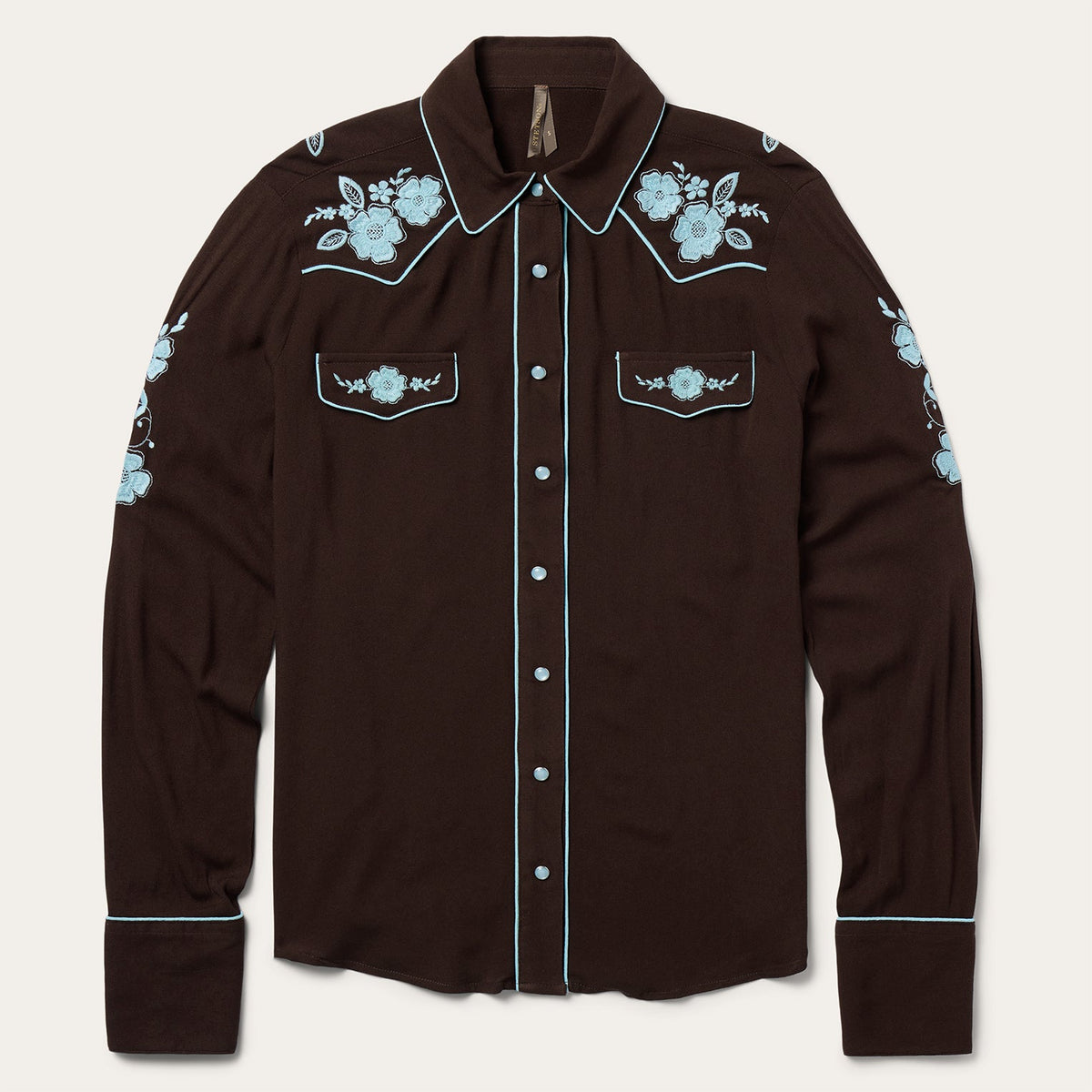 Embroidered Retro Western Shirt Brown | Stetson