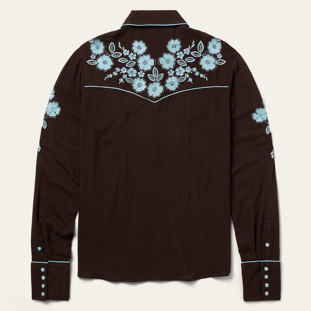 Embroidered Retro Western Shirt Brown | Stetson