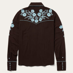 Embroidered Retro Western Shirt Brown | Stetson