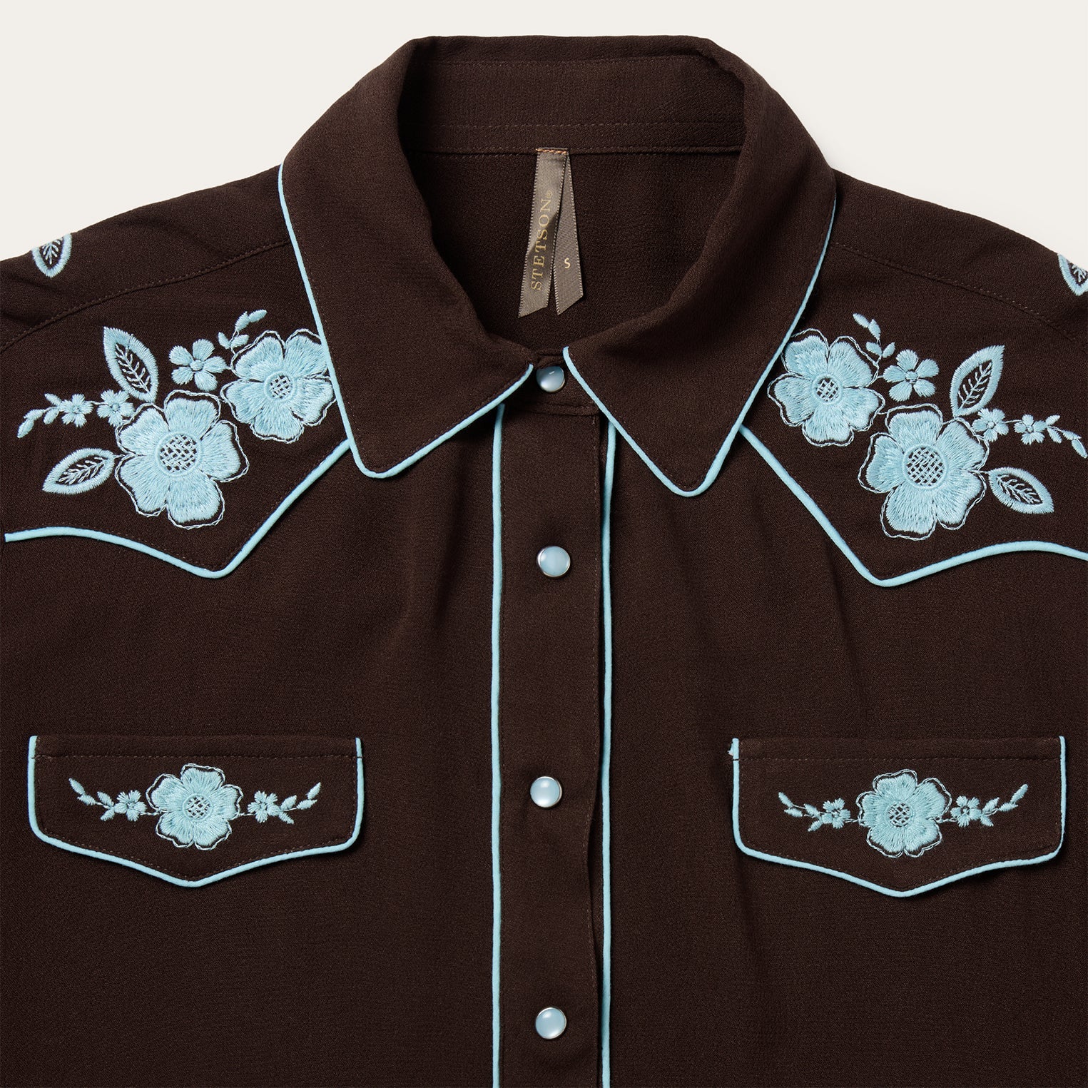 Embroidered Retro Western Shirt Brown | Stetson