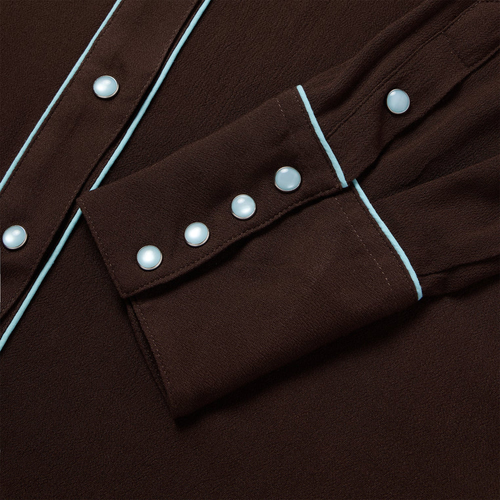 Embroidered Retro Western Shirt Brown | Stetson