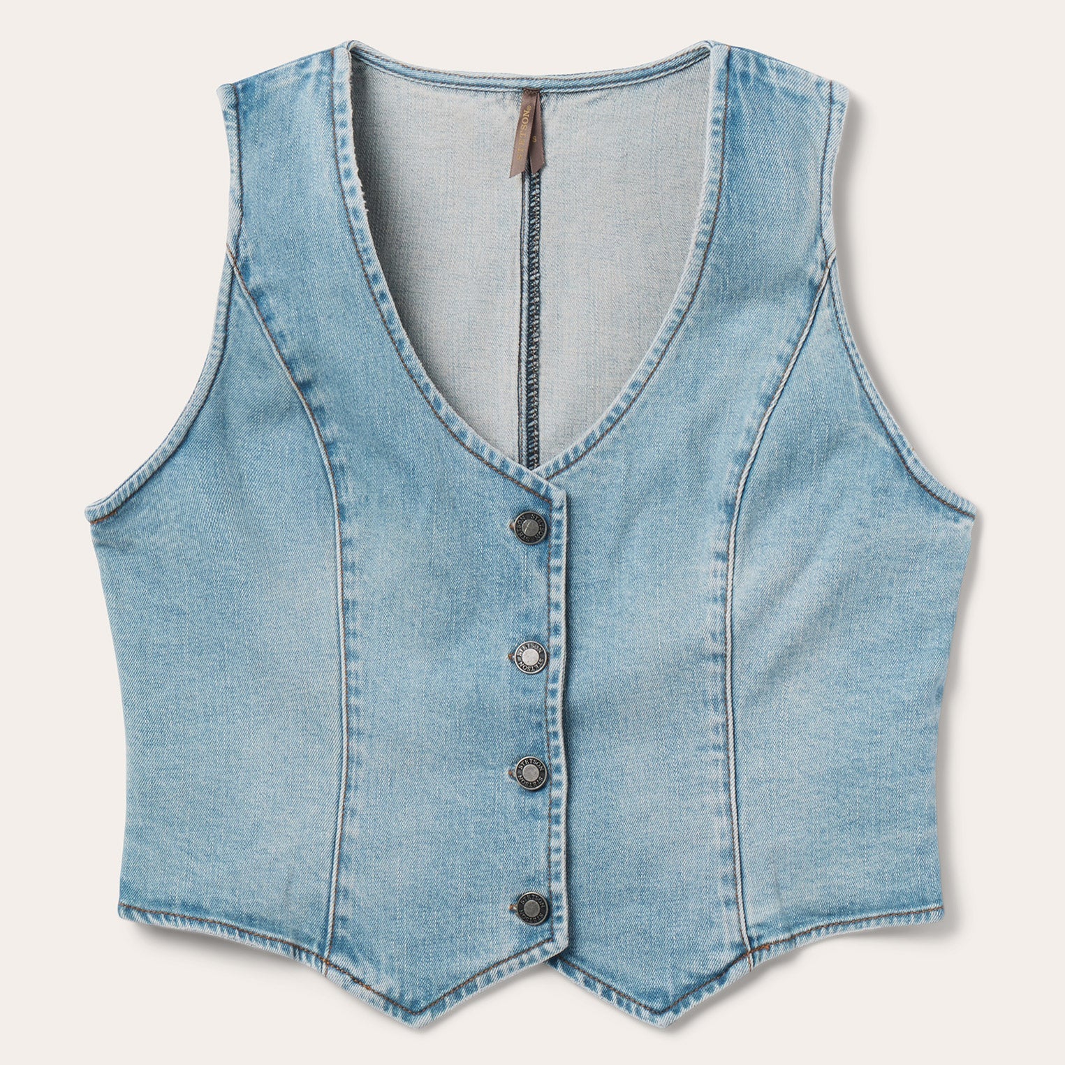 Light Rinse Denim Vest Blue | Stetson