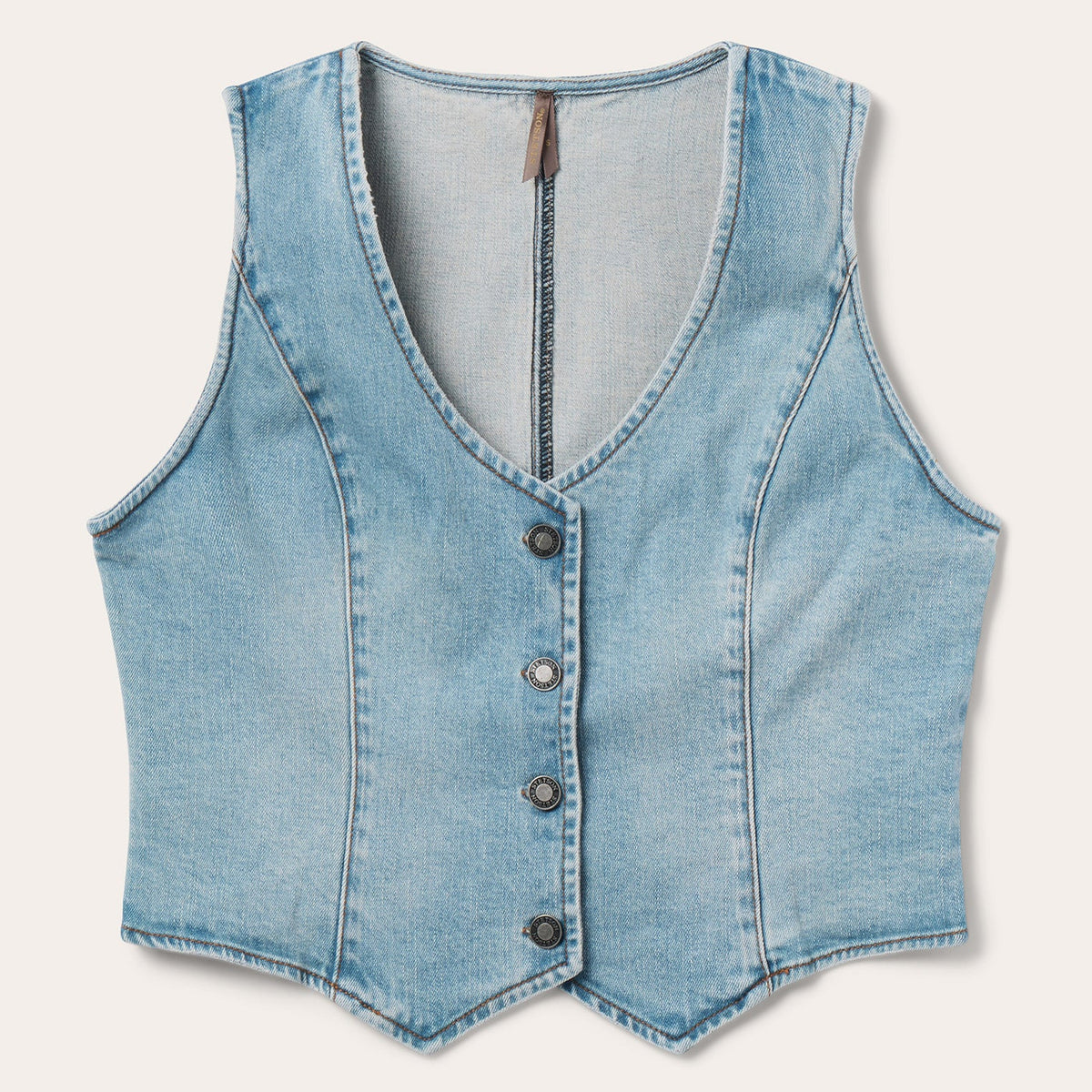 Light Rinse Denim Vest Blue | Stetson