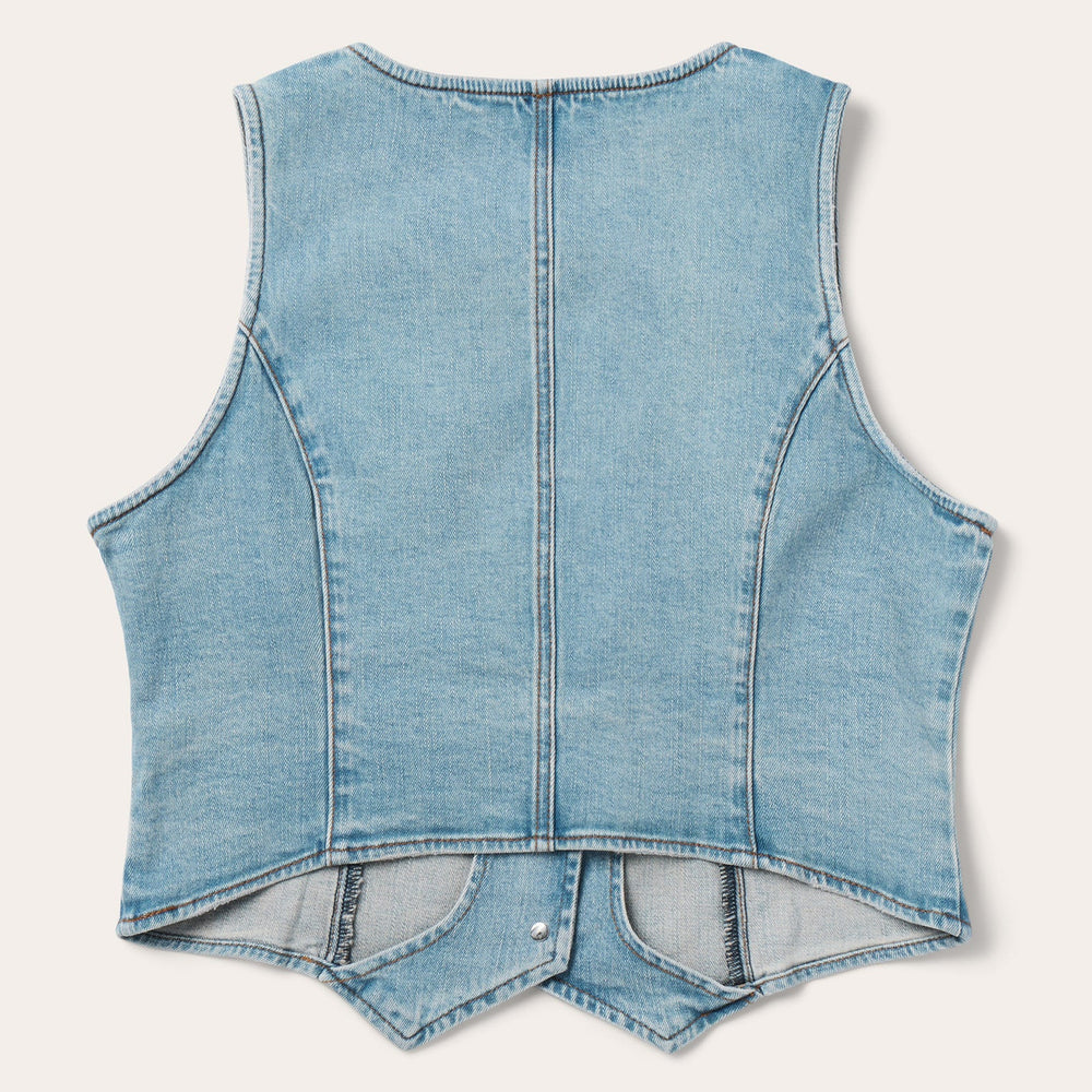 Light Rinse Denim Vest Blue | Stetson