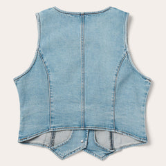 Light Rinse Denim Vest Blue | Stetson