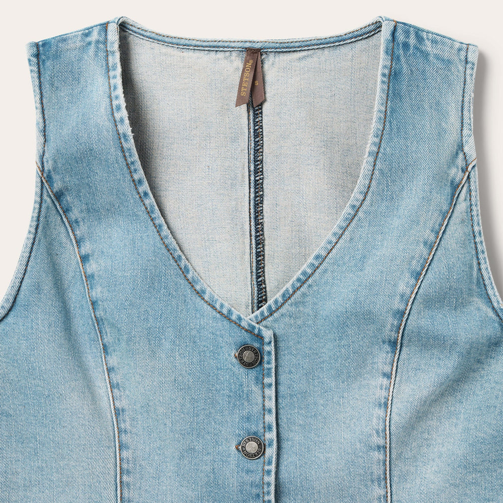 Light Rinse Denim Vest Blue | Stetson