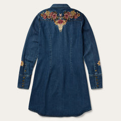 Embroidered Western Shirt Dress Blue | Stetson