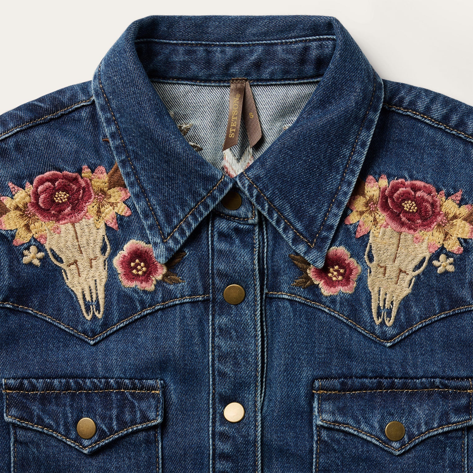 Embroidered Western Shirt Dress Blue | Stetson