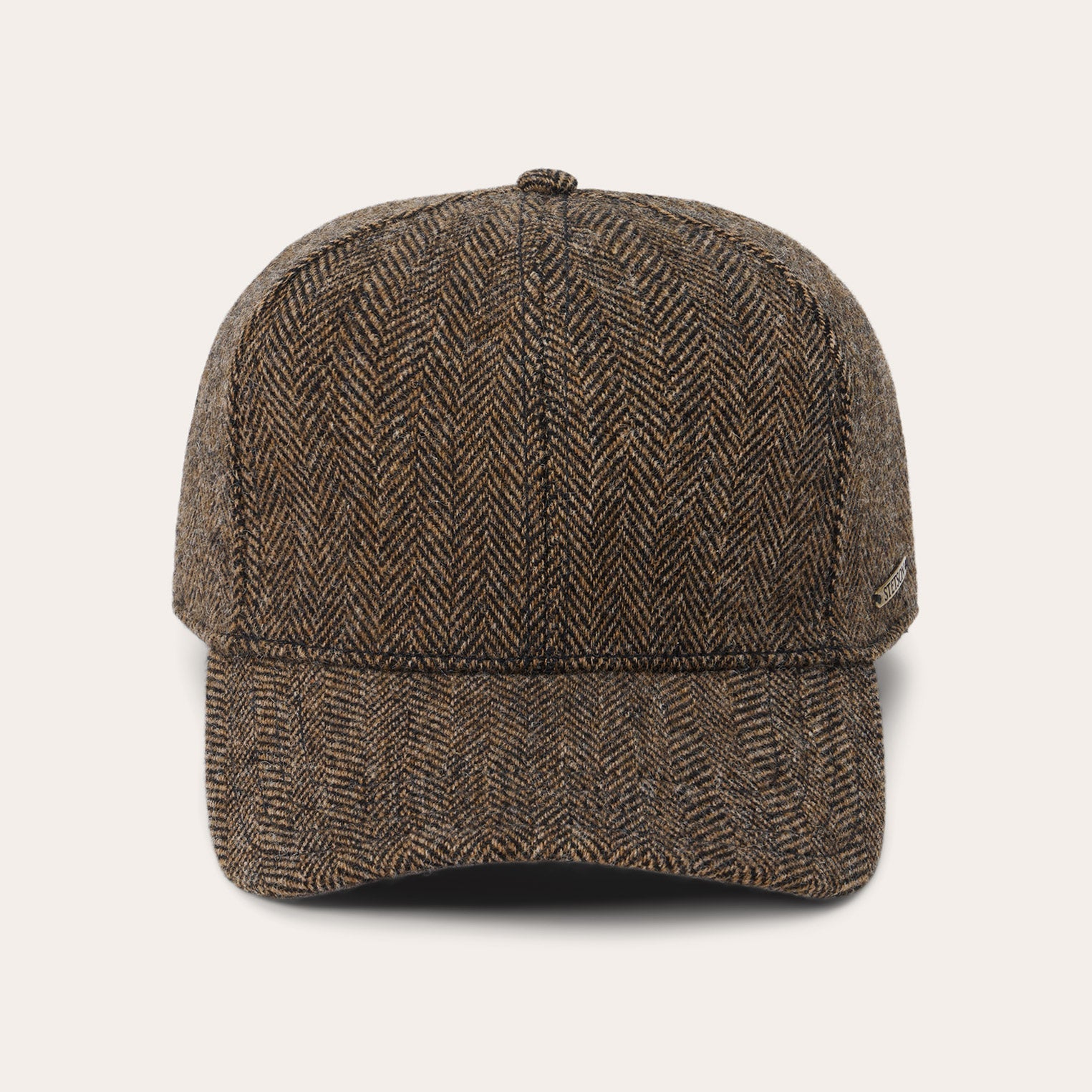 Wool Herringbone Baseball Cap Brown Melange | Stetson