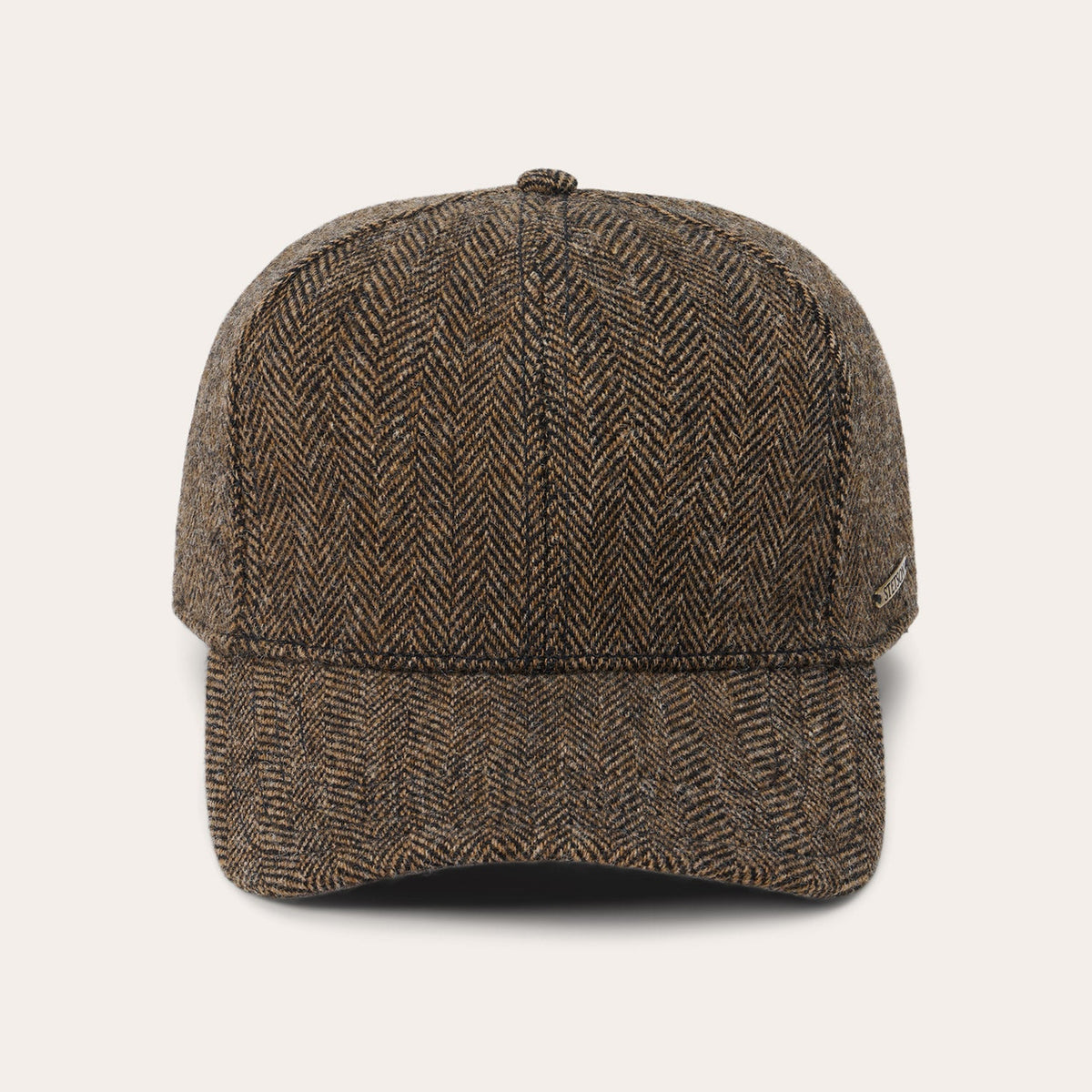 Wool Herringbone Baseball Cap Brown Melange | Stetson