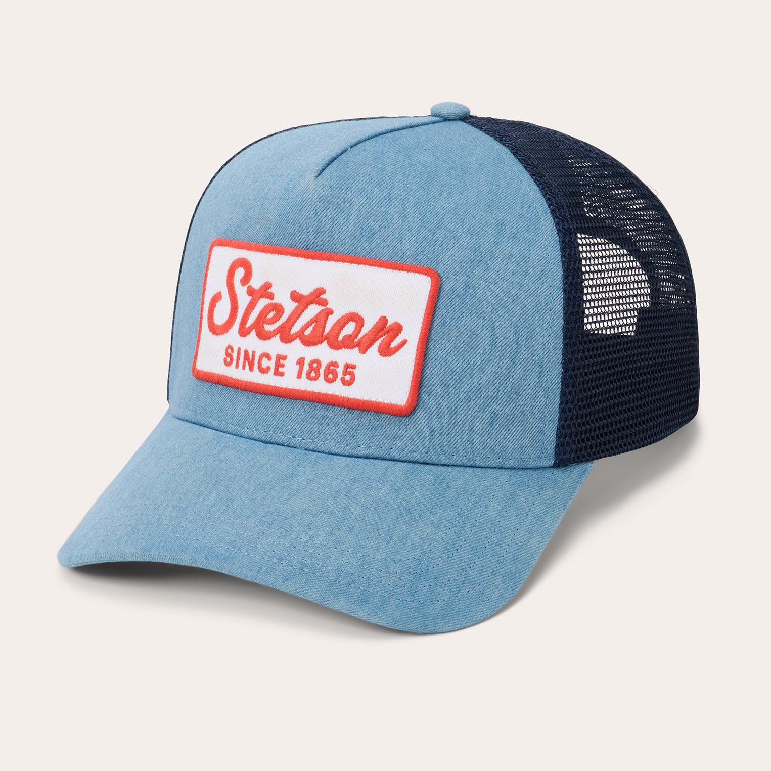 Washed Denim 1865 Patch Trucker Cap Blue | Stetson