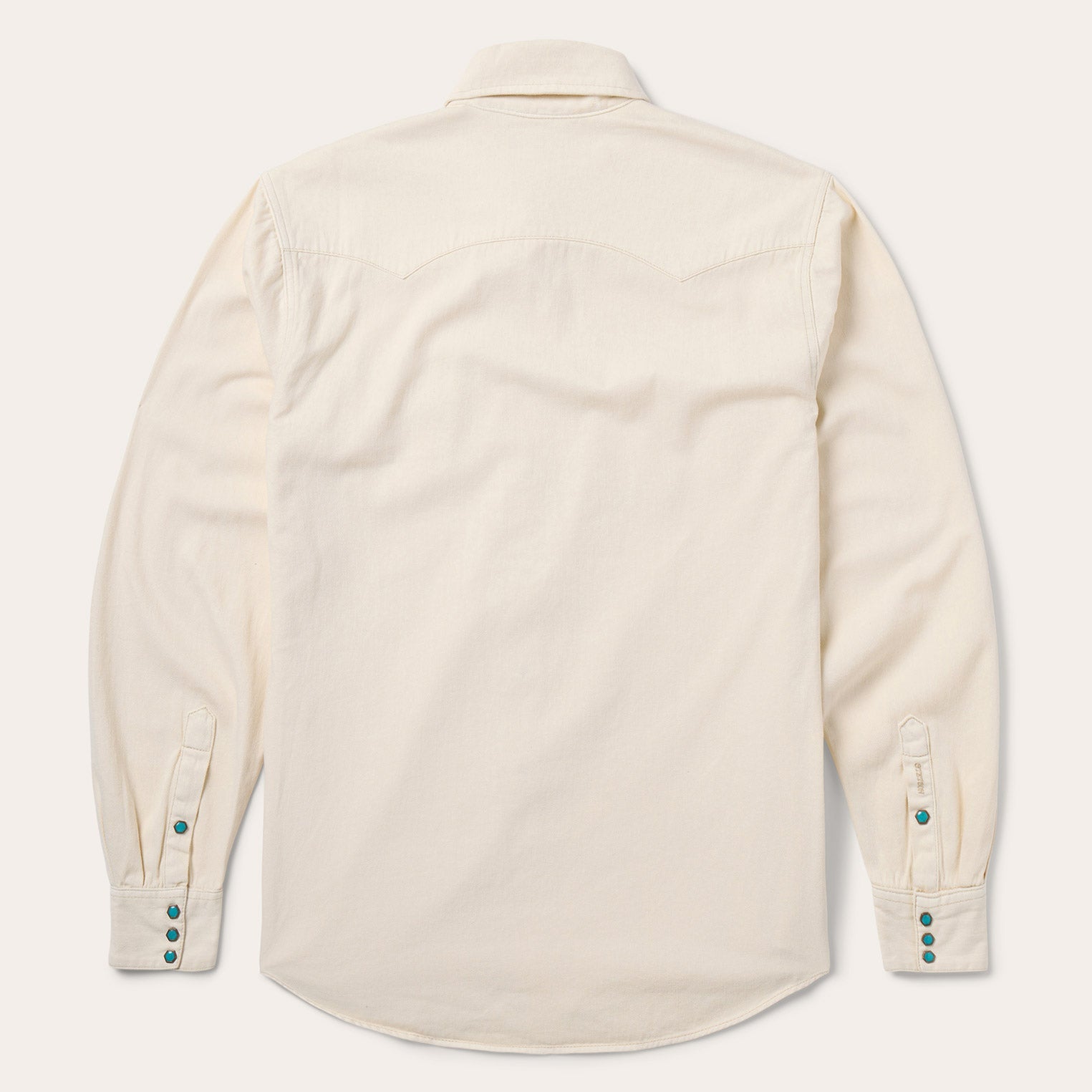 Turquoise Snap Western Denim Shirt Cream | Stetson