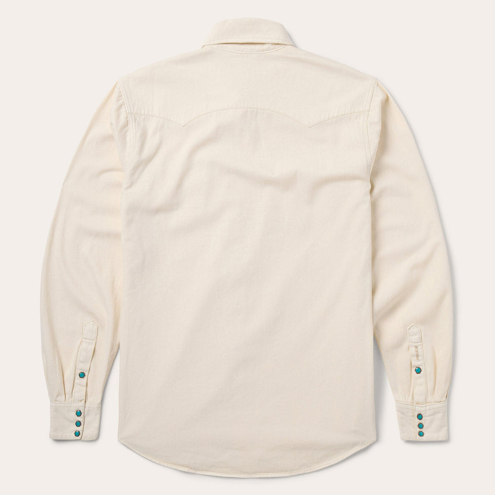 Turquoise Snap Western Denim Shirt Cream | Stetson