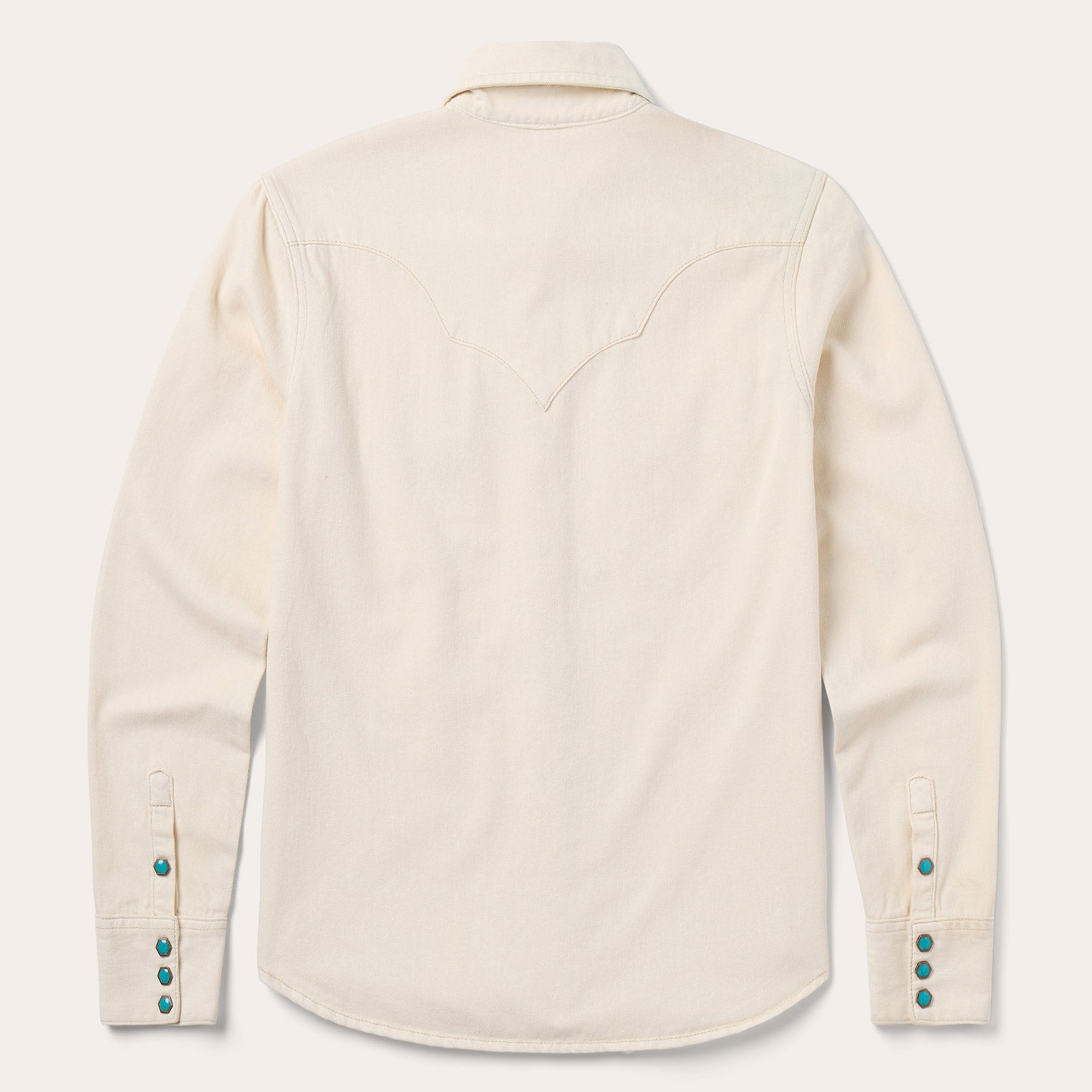 Turquoise Snap Western Denim Shirt Cream | Stetson