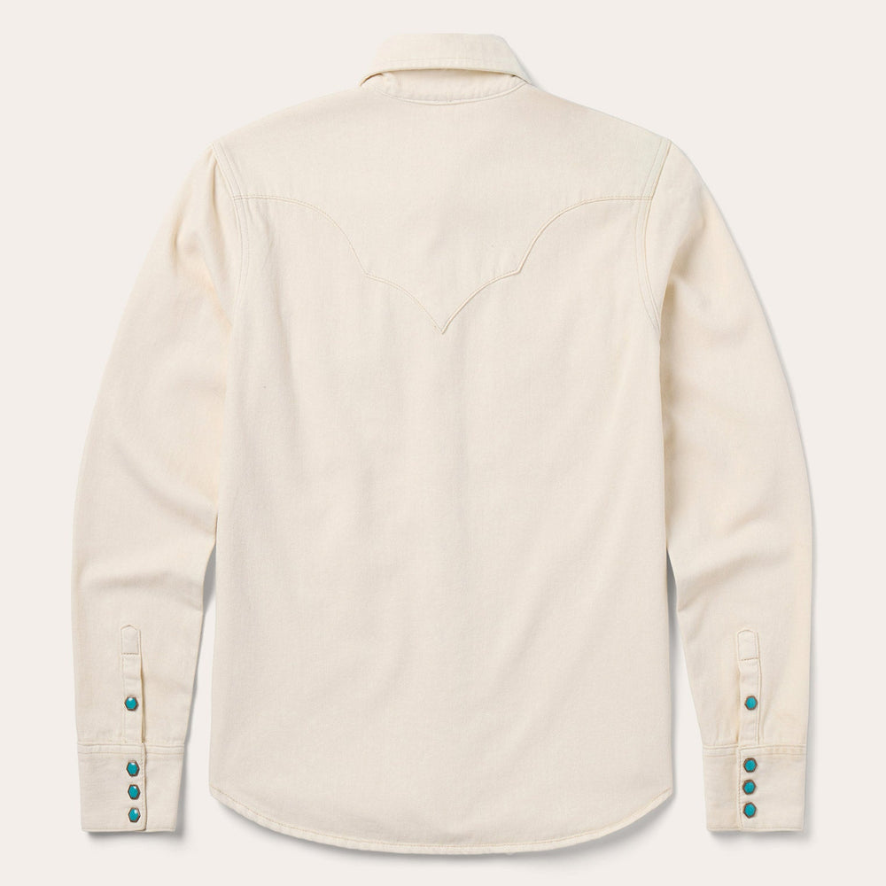 Turquoise Snap Western Denim Shirt Cream | Stetson
