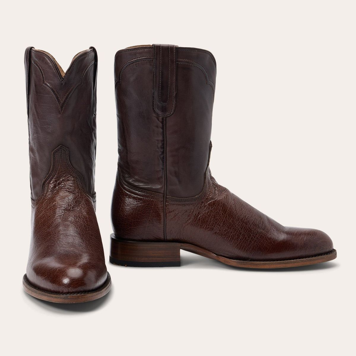 Clay Smooth Ostrich Roper Boots Tobacco | Stetson