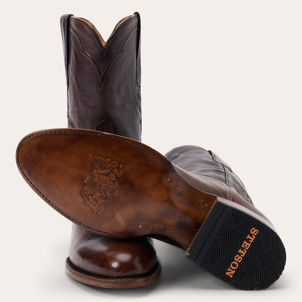 Clay Smooth Ostrich Roper Boots Tobacco | Stetson
