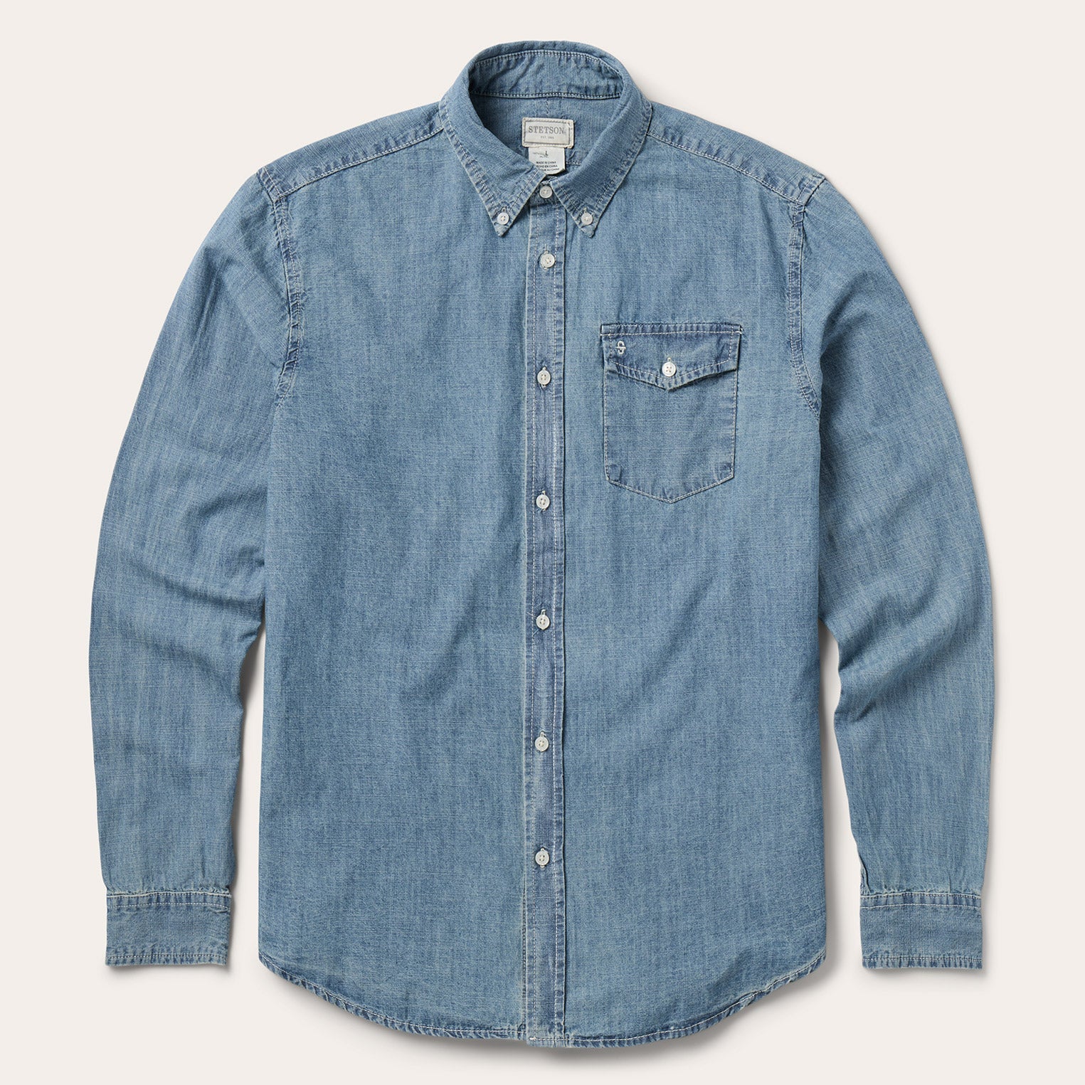Chambray Button-Down Shirt Blue | Stetson
