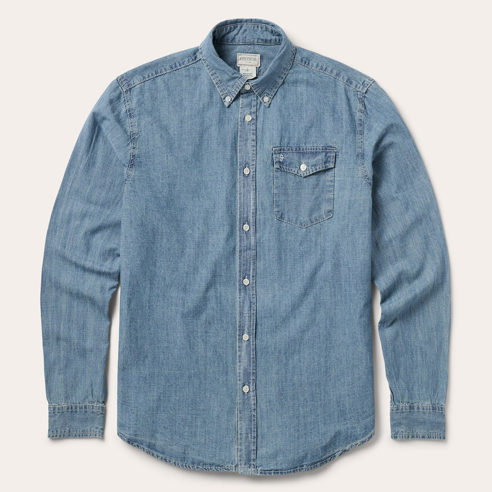 Chambray Button-Down Shirt Blue | Stetson
