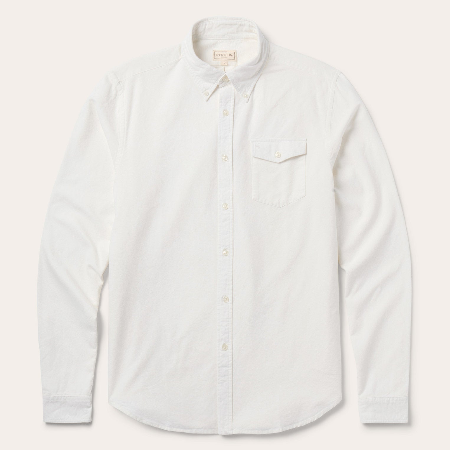 Peached Oxford Button-Down Shirt White | Stetson