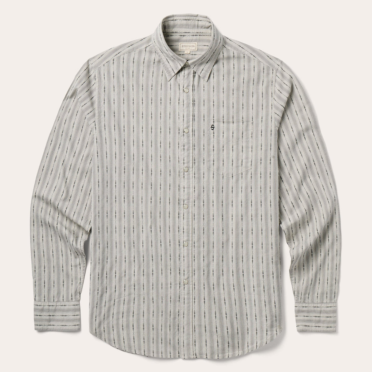 Dobby Stripe Shirt Tan | Stetson