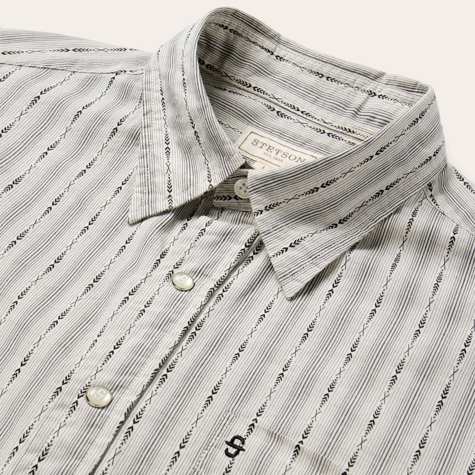 Dobby Stripe Shirt Tan | Stetson