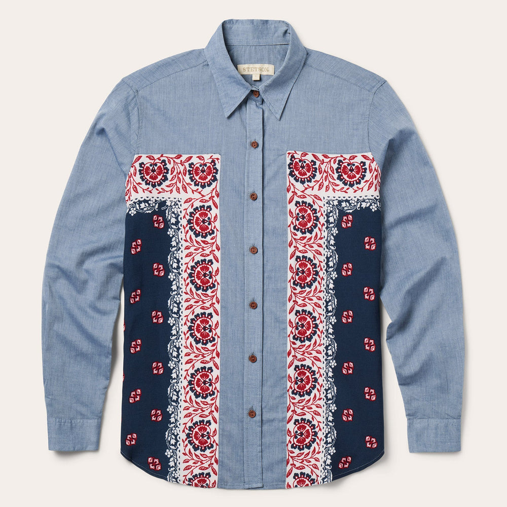 Chambray Bandana Shirt Blue | Stetson