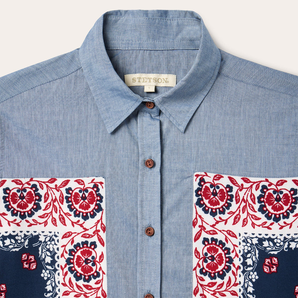 Chambray Bandana Shirt Blue | Stetson