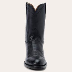 Clay Smooth Ostrich Roper Boots Black | Stetson