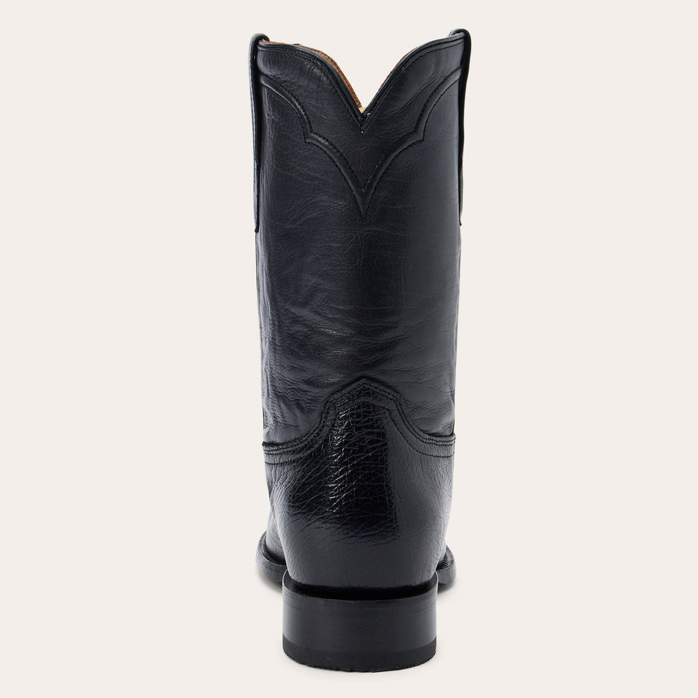 Clay Smooth Ostrich Roper Boots Black | Stetson