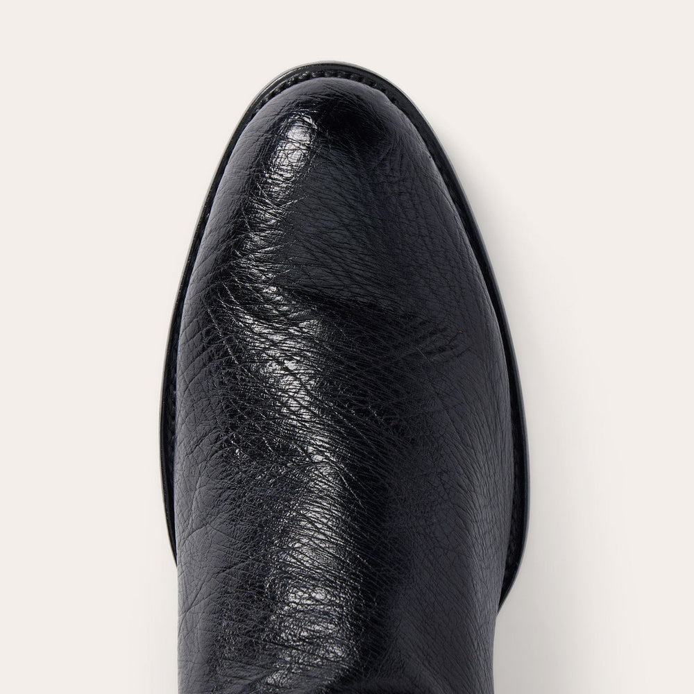 Clay Smooth Ostrich Roper Boots Black | Stetson