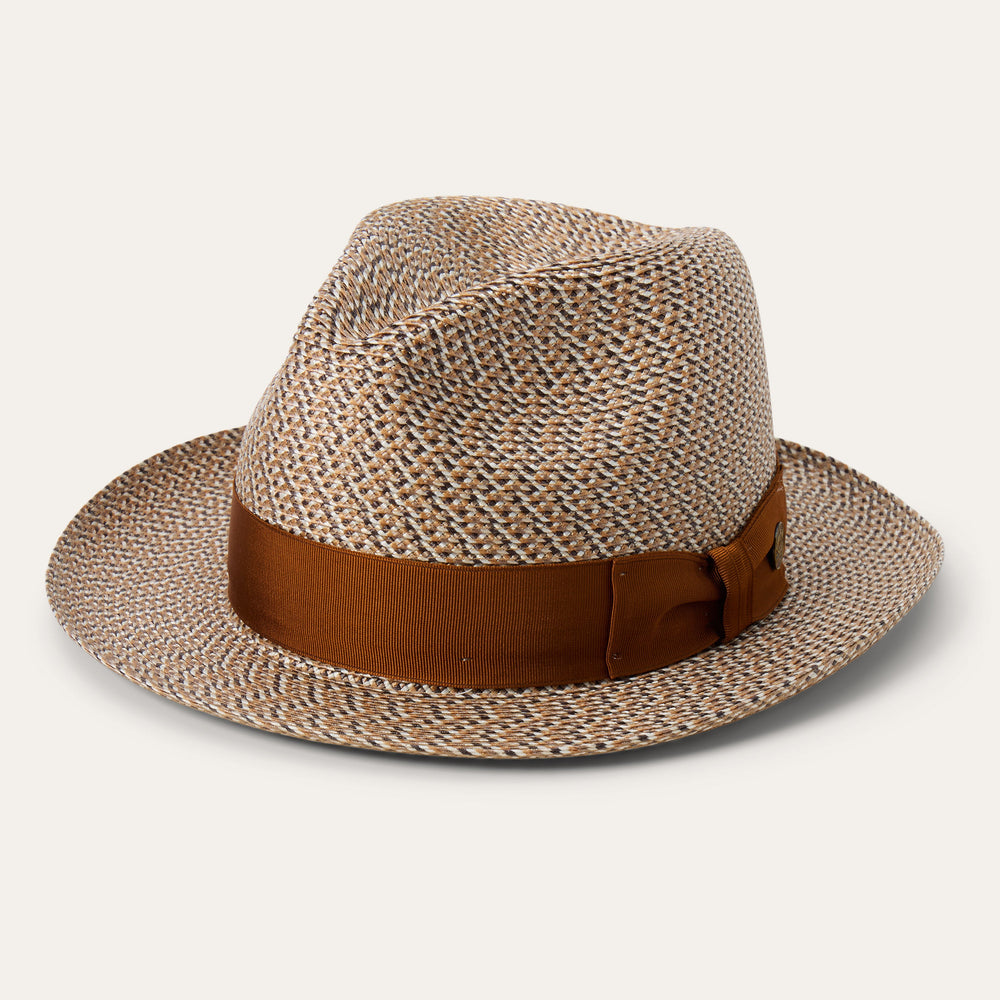 Emin Straw Fedora Brown Mix | Stetson