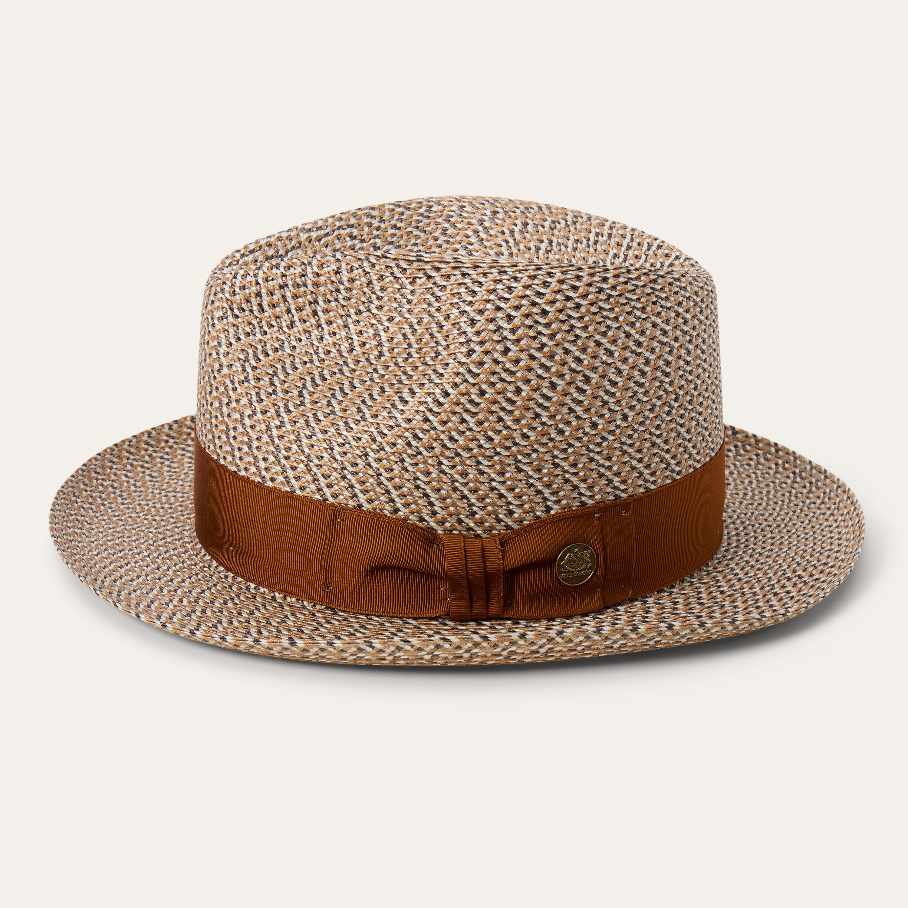 Emin Straw Fedora Brown Mix | Stetson