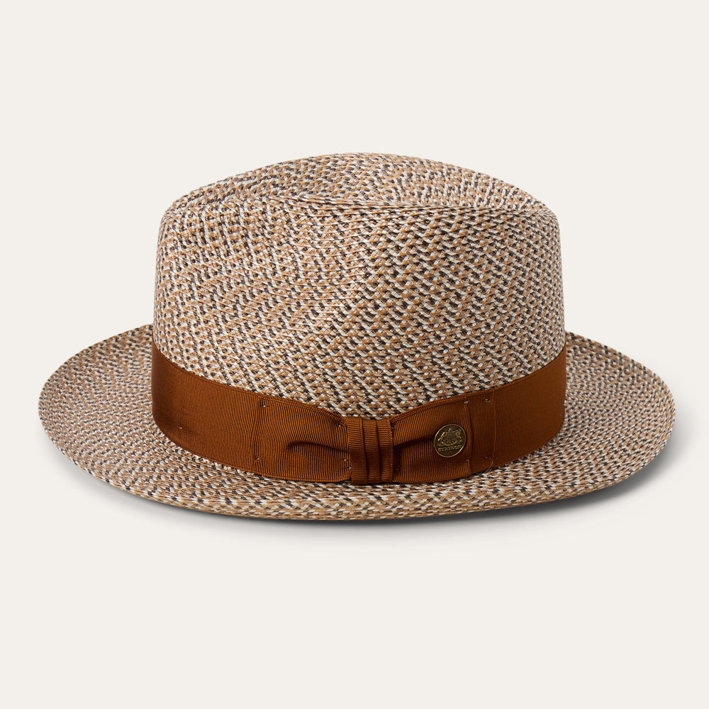 Emin Straw Fedora Brown Mix | Stetson