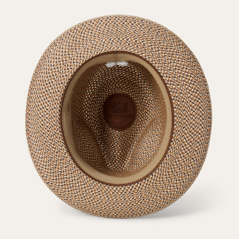 Emin Straw Fedora Brown Mix | Stetson