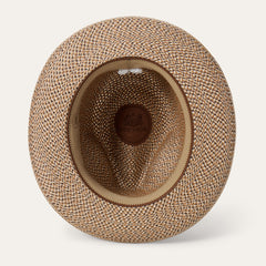 Emin Straw Fedora Brown Mix | Stetson