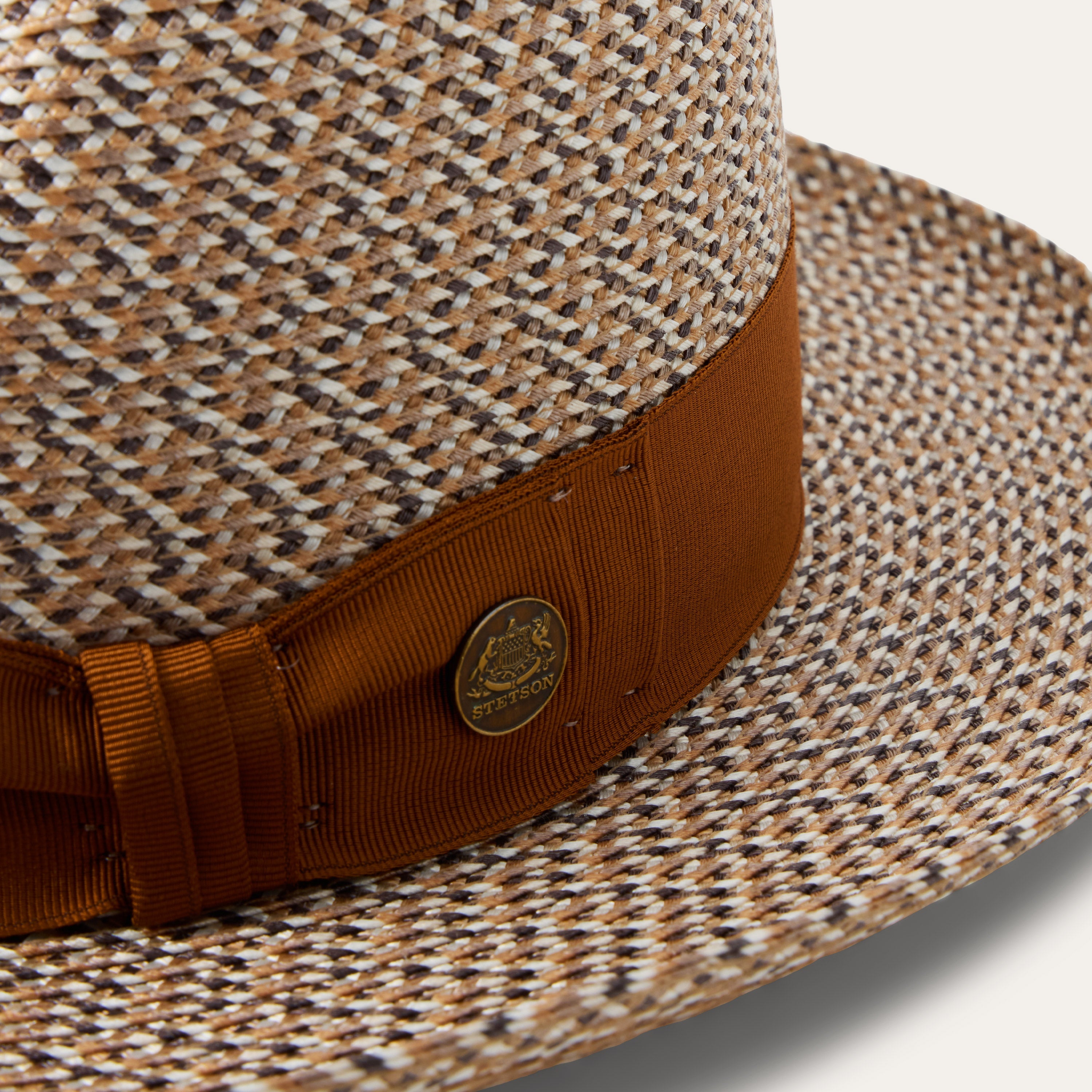 Emin Straw Fedora Brown Mix | Stetson