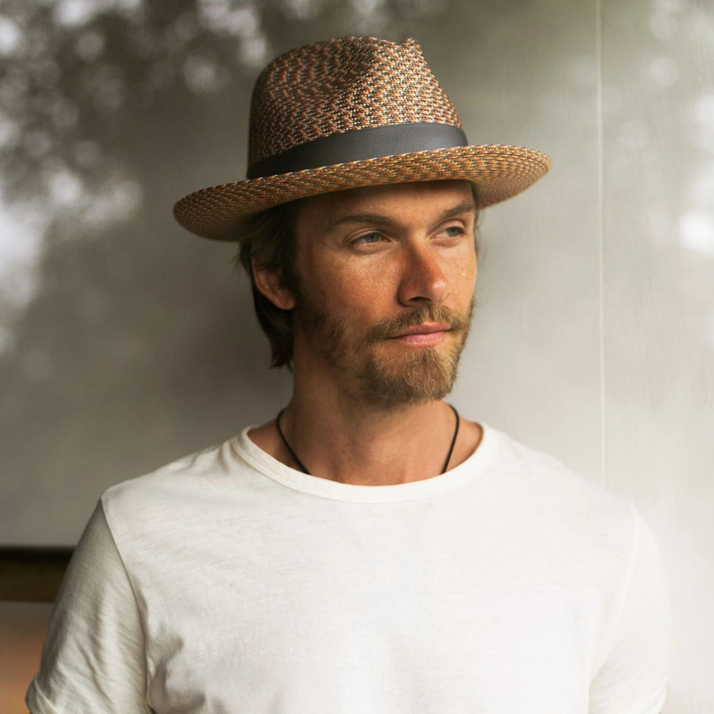Emin Straw Fedora Quartz Mix | Stetson