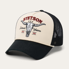 Skull Trucker Hat Off White / Black | Stetson