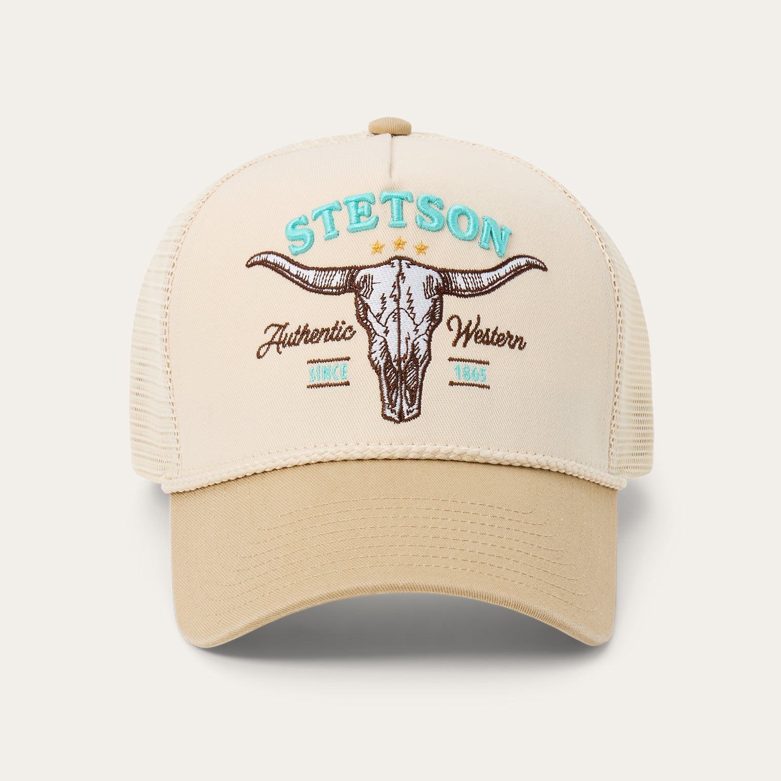Skull Trucker Hat Off White / Khaki | Stetson
