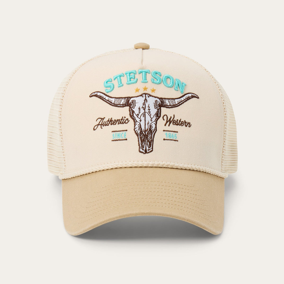 Skull Trucker Hat Off White / Khaki | Stetson
