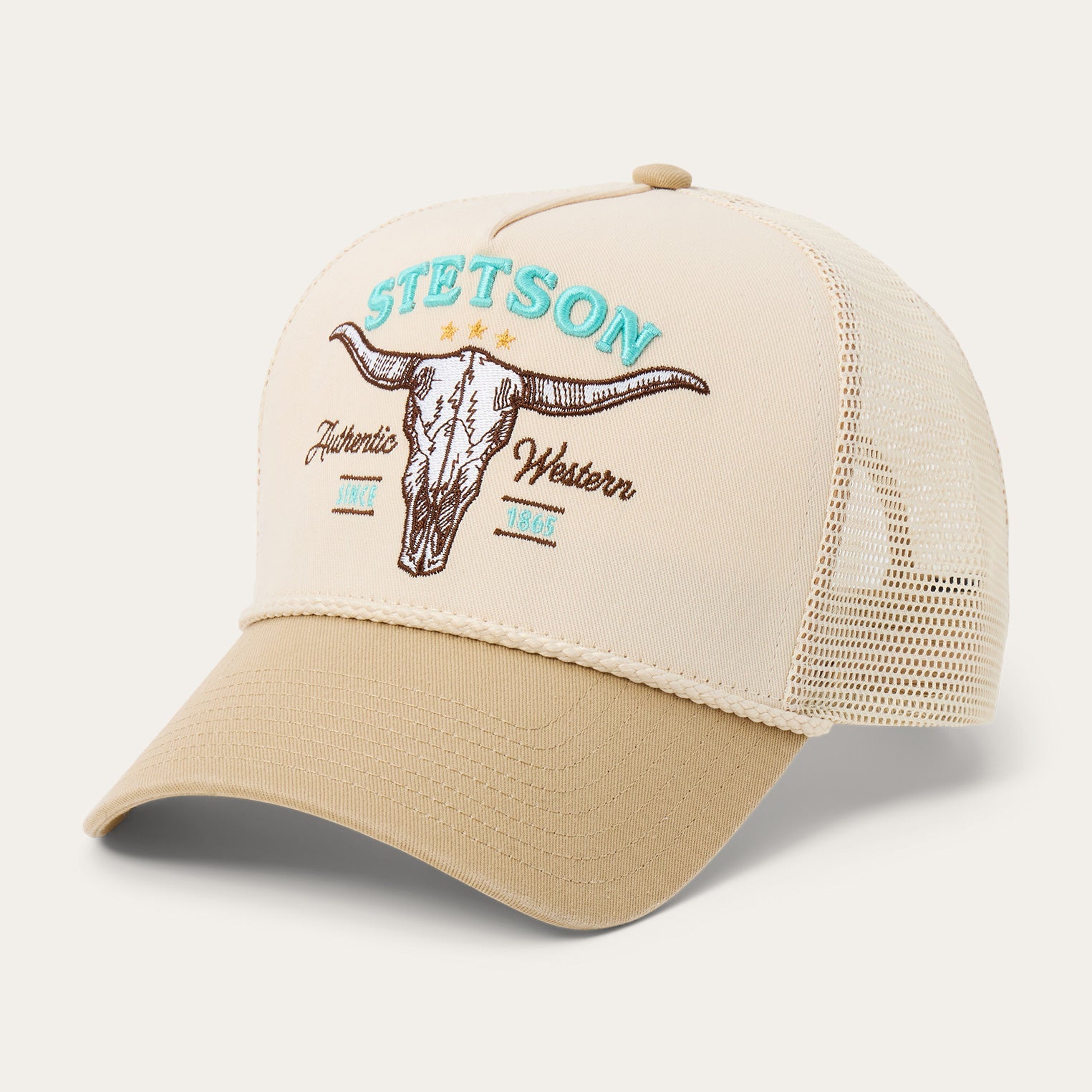 Skull Trucker Hat Off White / Khaki | Stetson